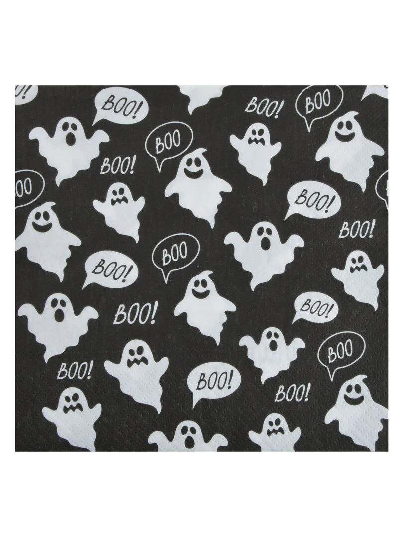 Lot de 20 serviettes en papier Petit fantome Noir