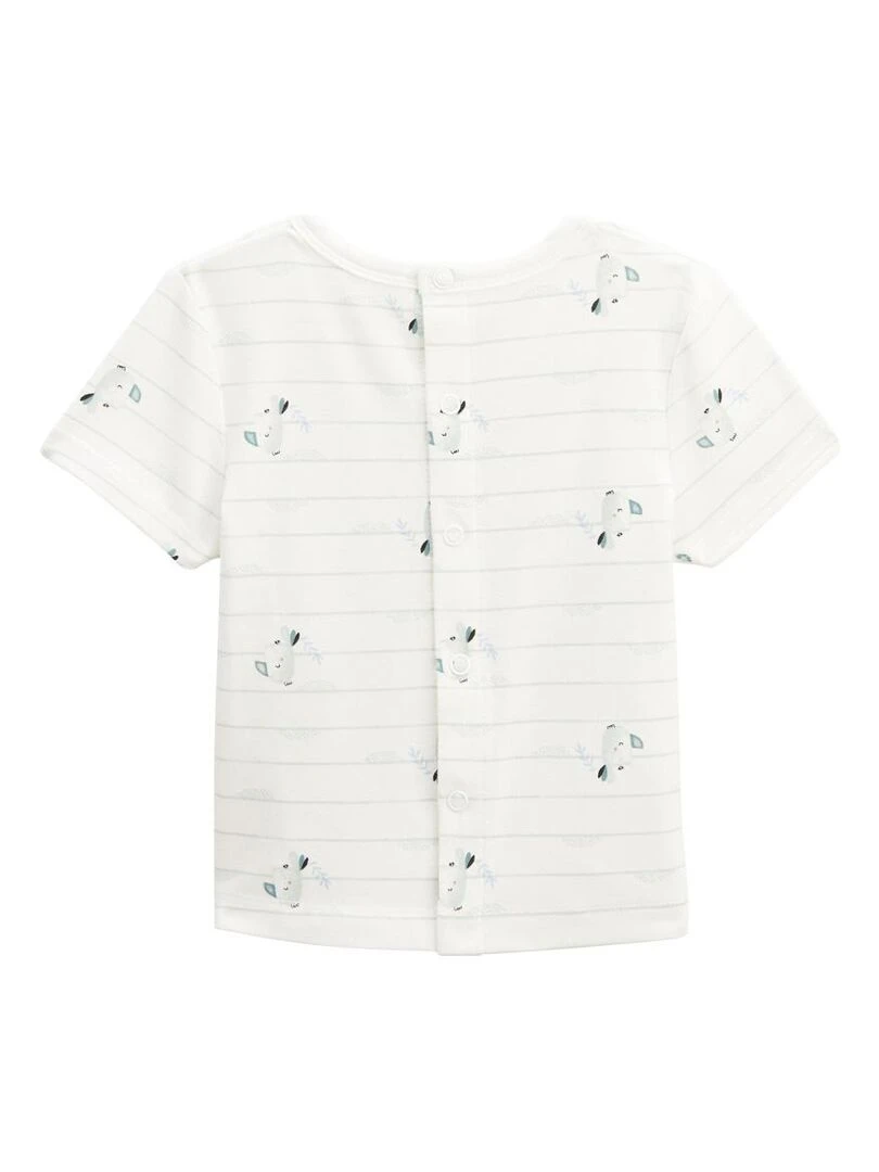 Ensemble salopette bébé en gaze de coton et t shirt Kimi   Bleu