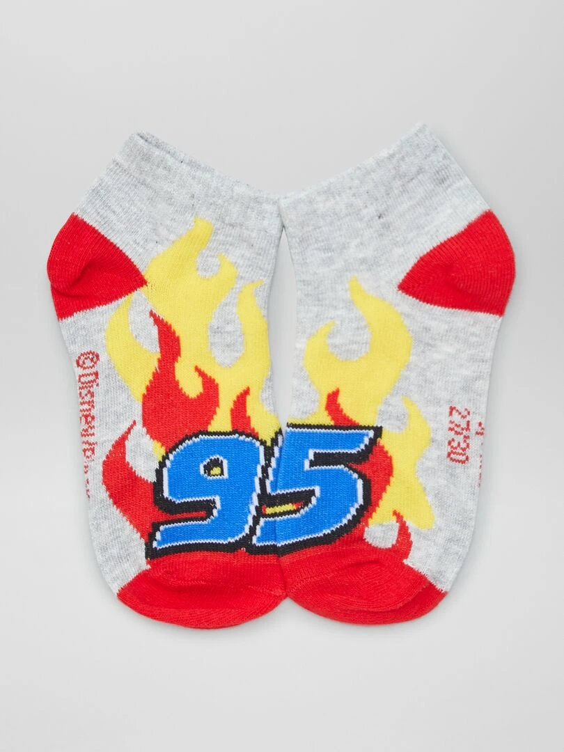 Lot de 3 chaussettes 'Cars'   Rouge/gris