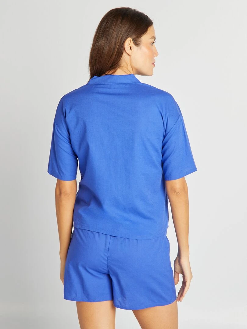 Ensemble chemise + short 2 pièces Bleu