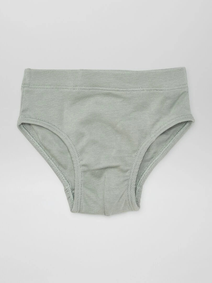Lot de 3 slips en jersey Vert/blanc