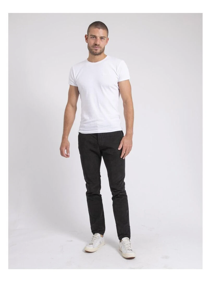 Pantalon chino pur coton velours côtelé VARENNES   Gris foncé