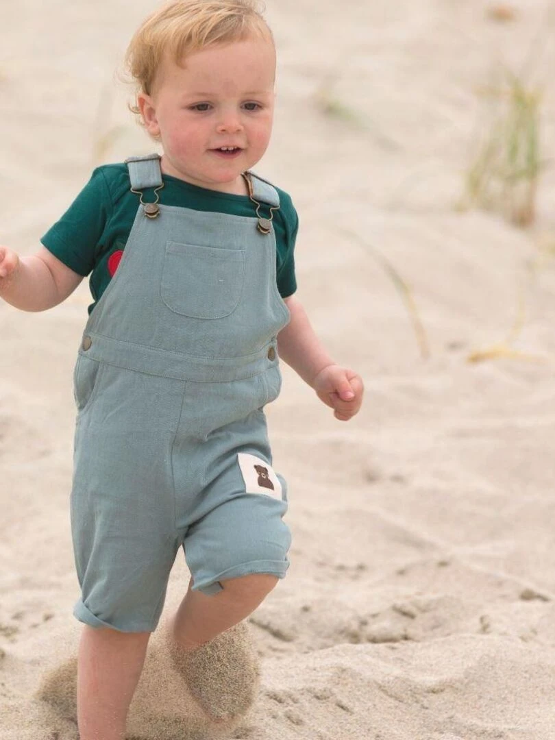 Salopette Bébé en Coton Bio Bleue   Bleu