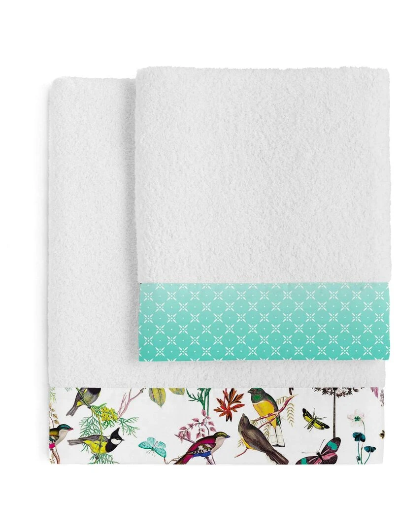 Lot de serviettes Birds of paradise "Happyfriday" Blanc