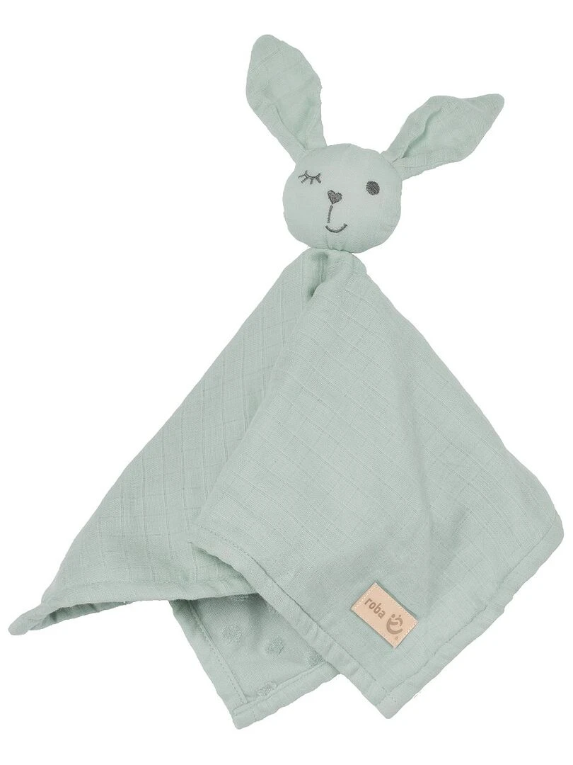ROBA Doudou Lapin "Lil Planet" Coton Bio Certifié OEKOTEX Vert givré Vert