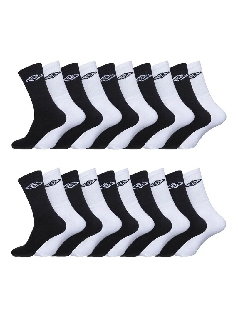 Lot de 20 Paires de Chaussettes Tennis homme Umbro Blanc