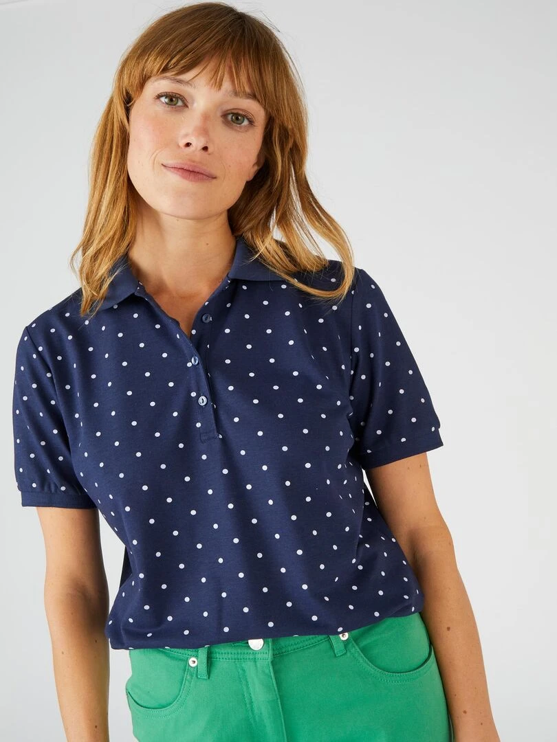 Polo maille piquée Damart Bleu marine