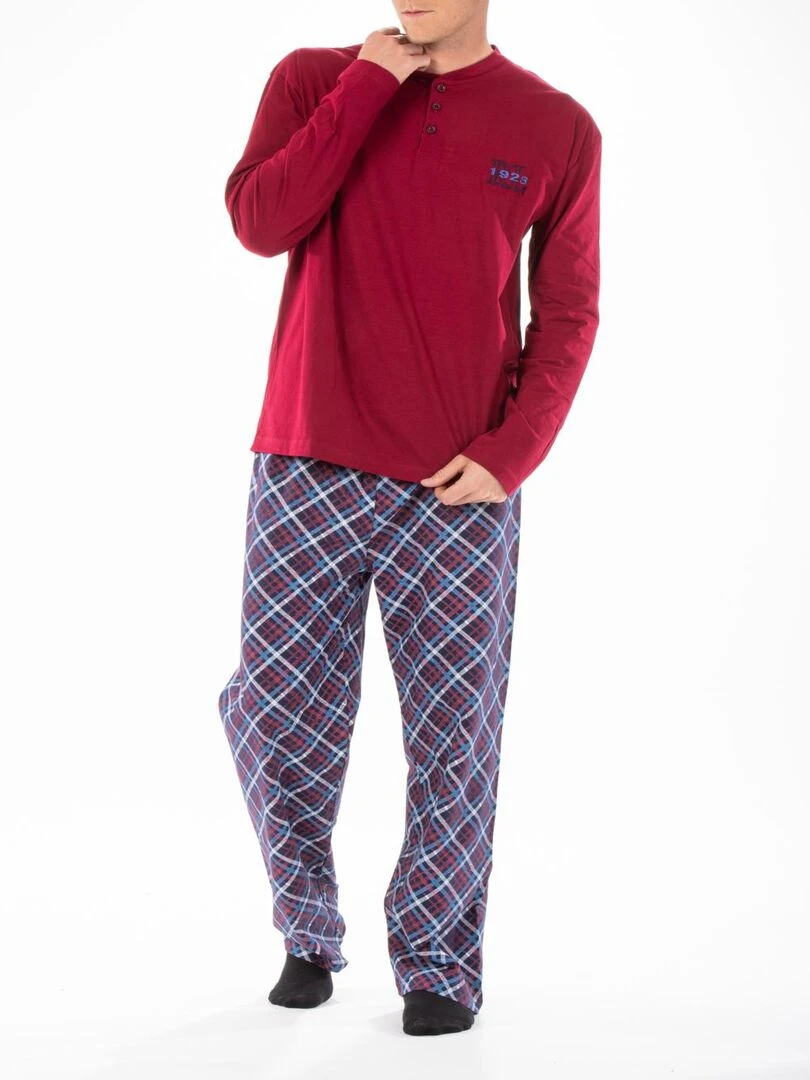 Pyjama long à carreaux PYJA1 'Rica Lewis' Rouge