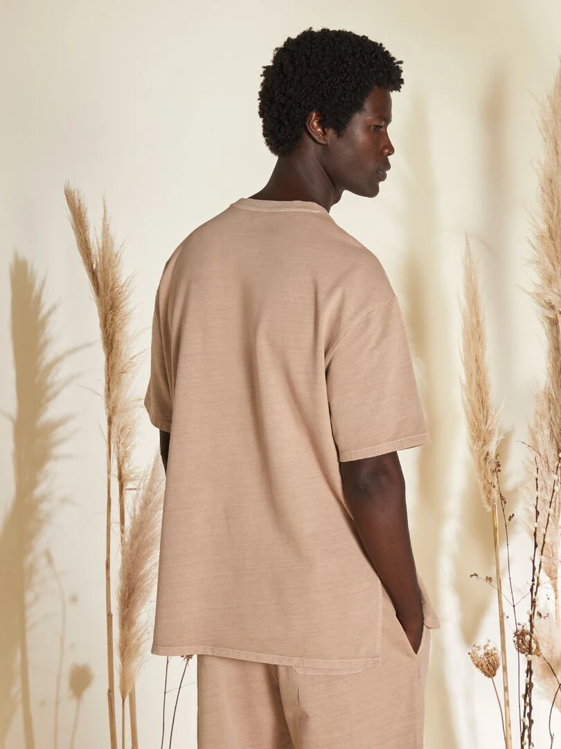 T shirt en jersey à col rond   Unisexe   Terracotta