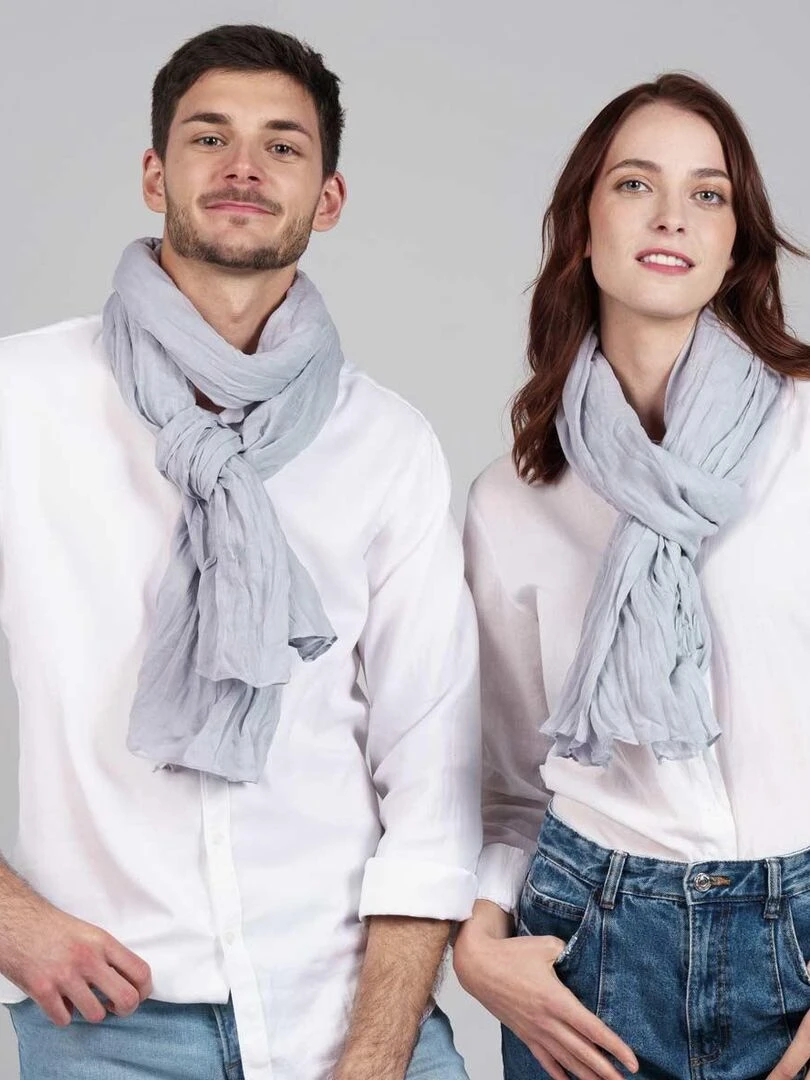 Chèche coton Uni Argent