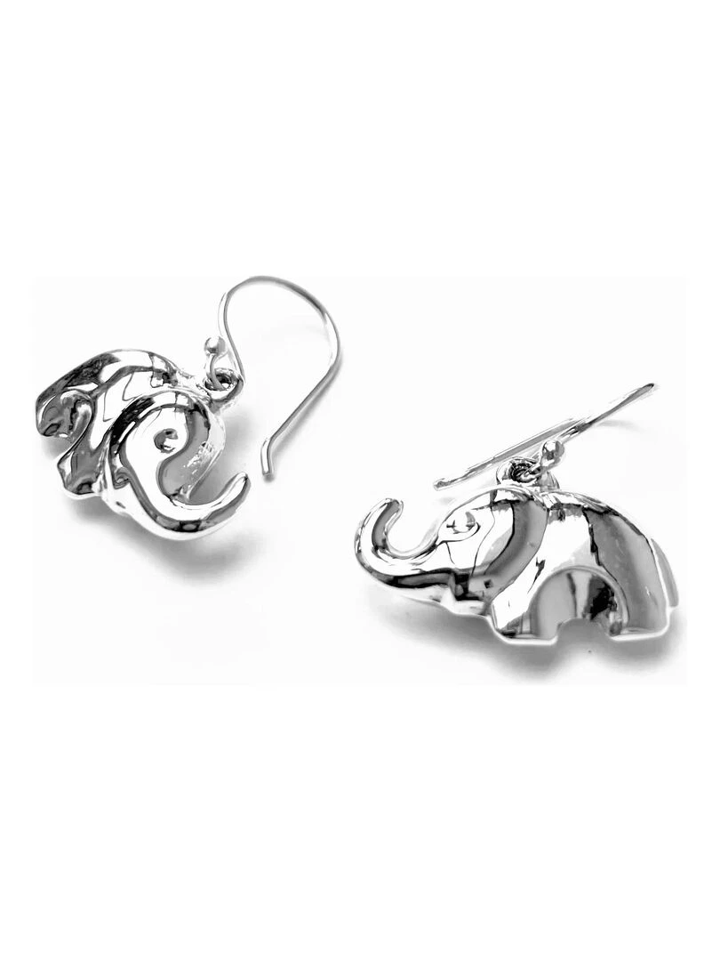 Boucles d'oreilles éléphant en argent Bijoucolor Argent