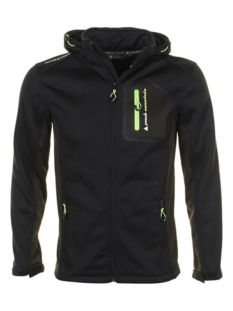 Blouson polar shell homme CRISTOL PEAK MOUNTAIN Noir Noir