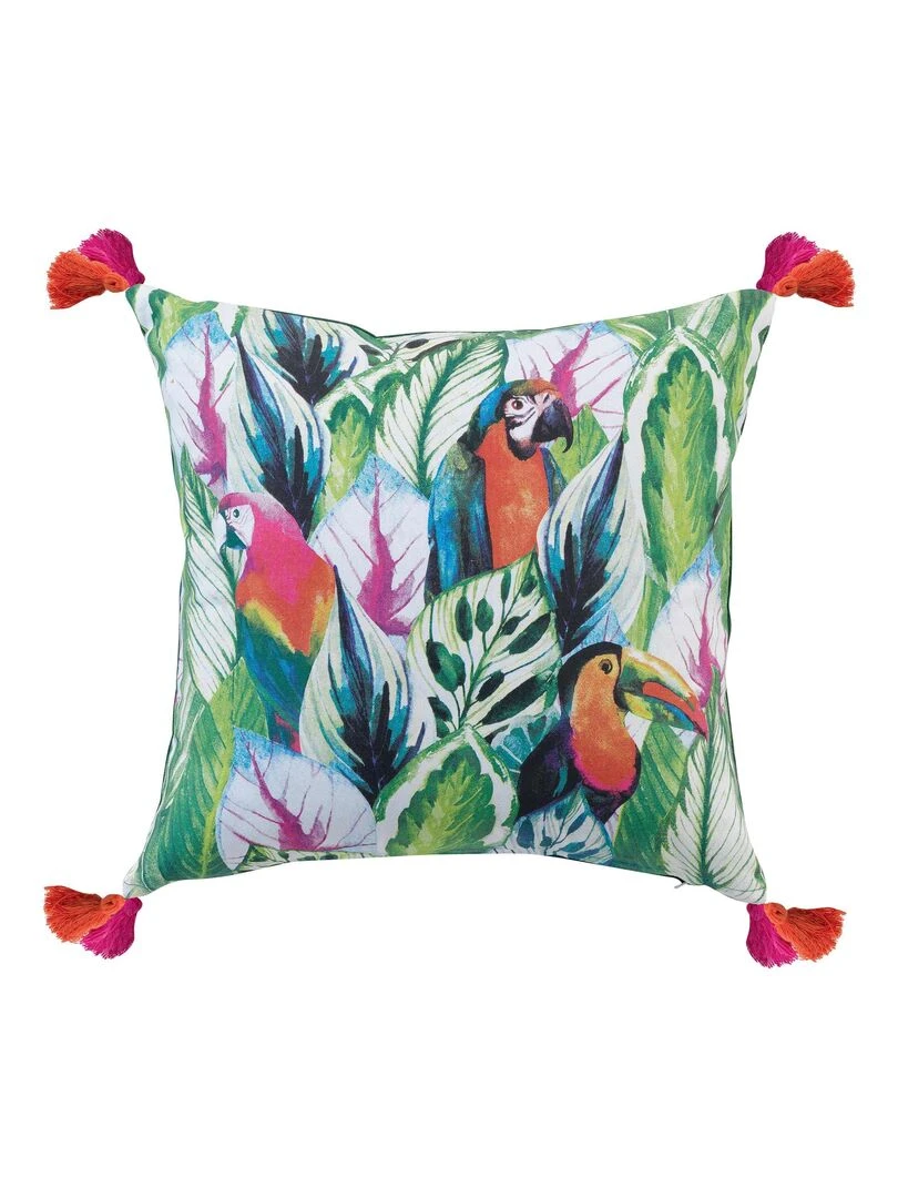 Coussin déhoussable Oiseaux Tropical Vert