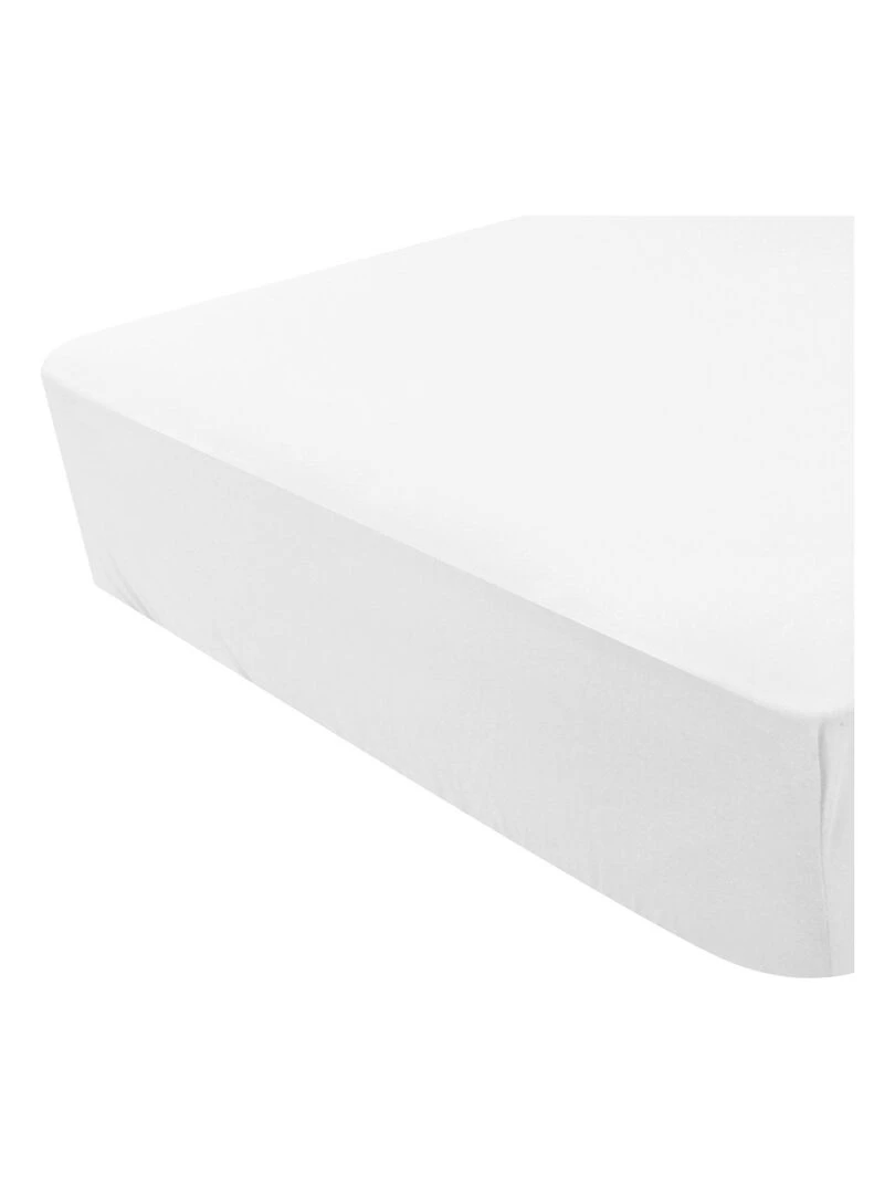 Drap housse uni en jersey Blanc