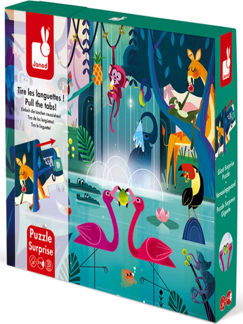 Puzzle Surprise À Volets Festin De La Jungle (20 Pièces)   N/A