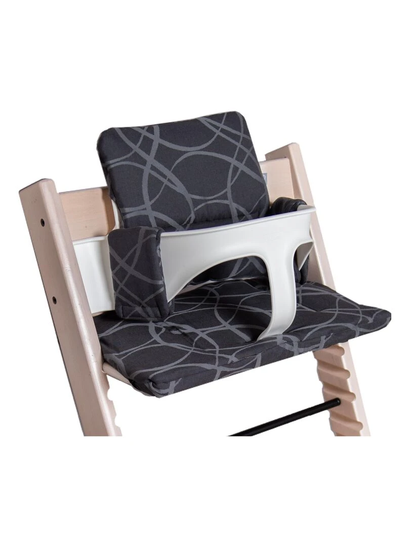 Hoppediz Coussin d'assise Chaise haute set 2 pièces gris anthracite