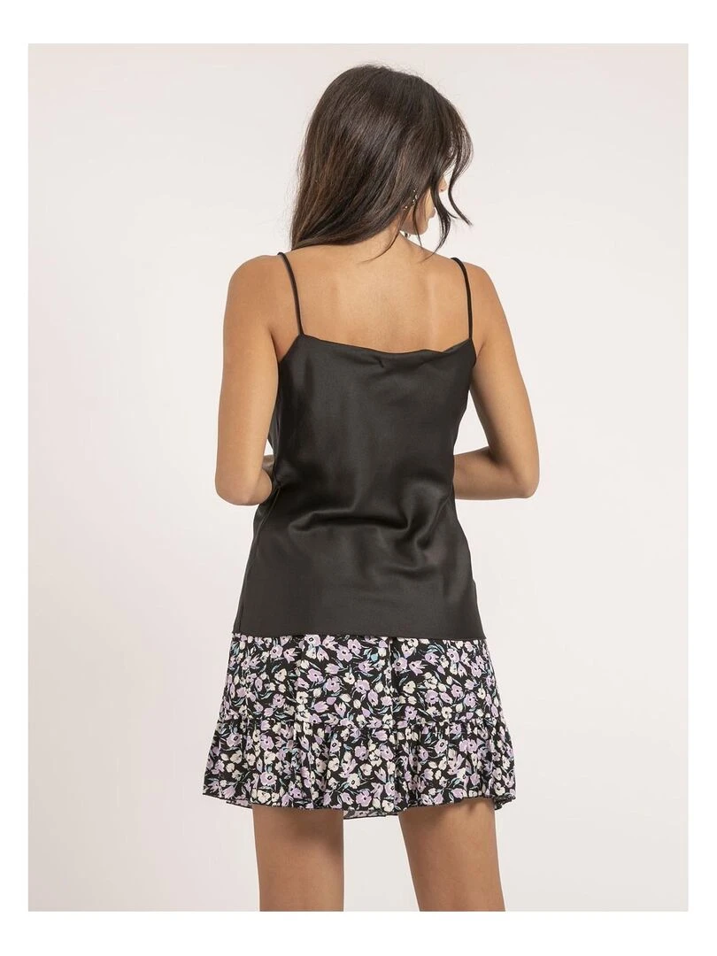 Caraco satin col bénitier FLAMELL Noir