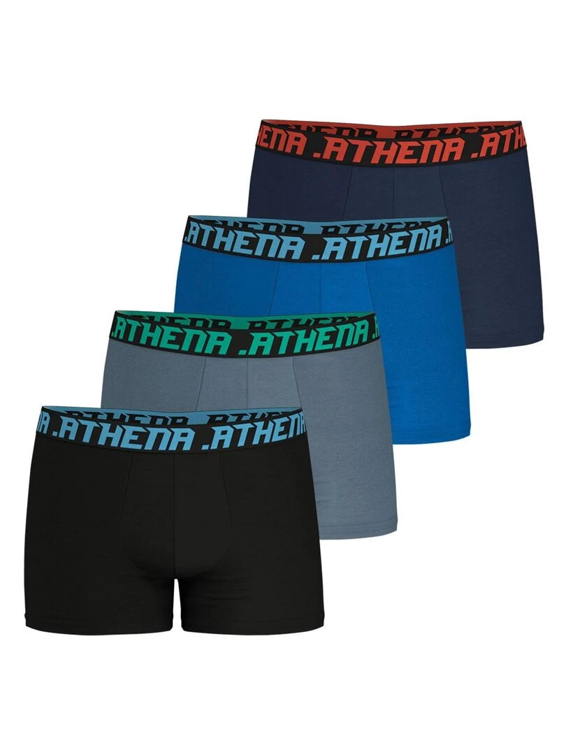 Lot de 4 boxers homme My Petits Prix Bleu Noir