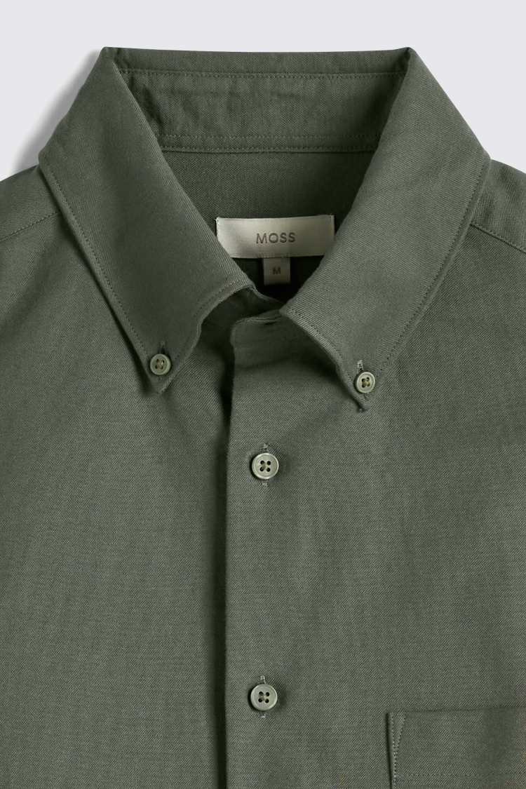 Dark Taupe Washed Oxford Shirt    Buy Online at Moss