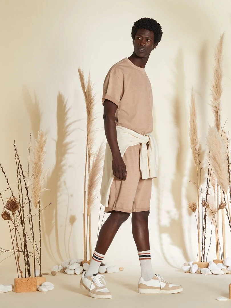 Bermuda en molleton léger   Terracotta