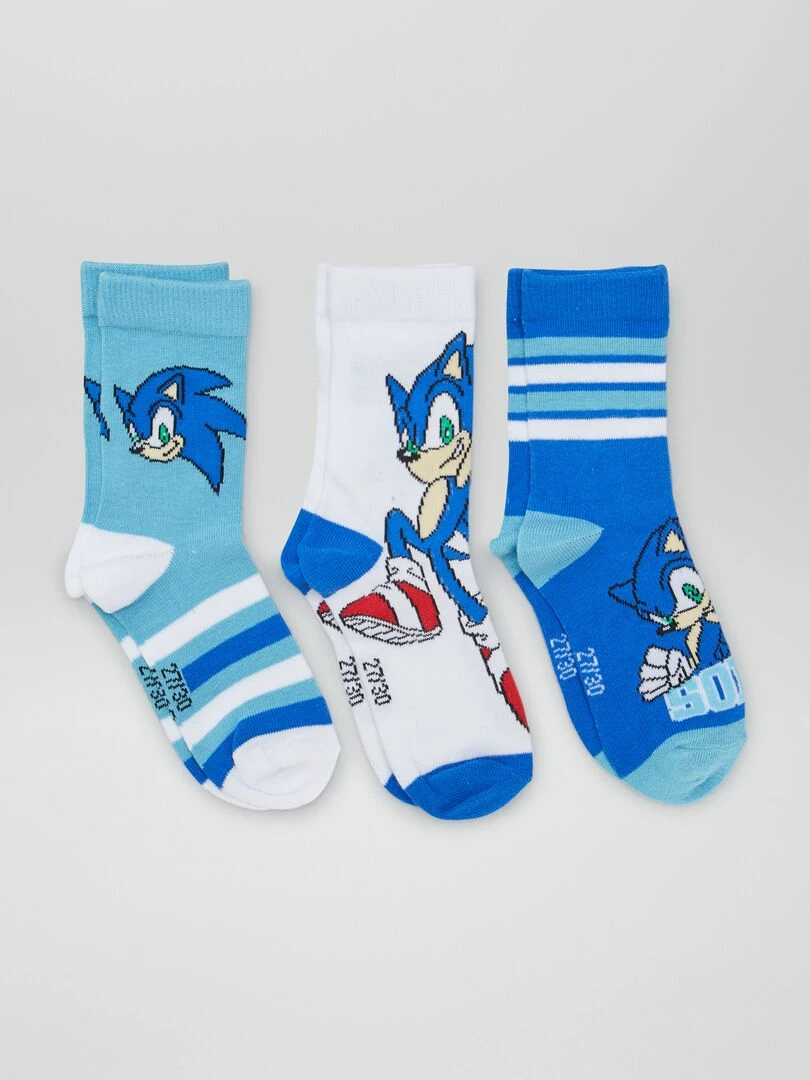 Lot de chaussettes 'Sonic' 3 paires Bleus