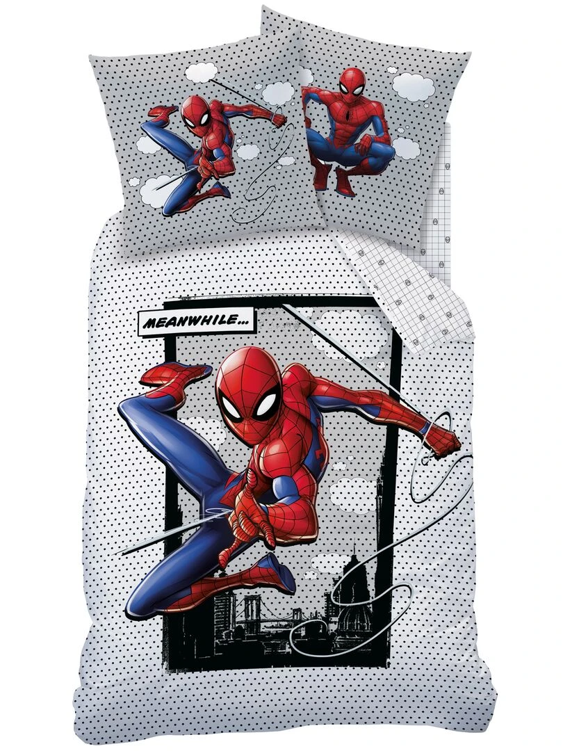 Parure de lit 'Spider Man' 1 personne Blanc