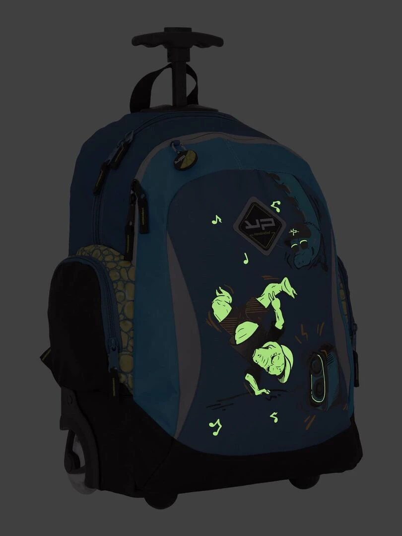 BODYPACK Sac à dos à roulettes recyclé Dinosaure   Bleu