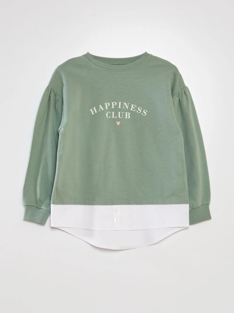 T shirt manches longues bouffantes Vert