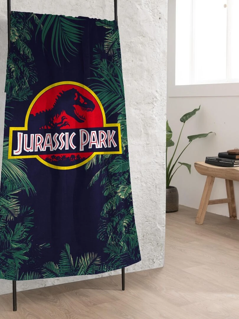 Drap de plage imprimé 100% coton  JURASSIC WORLD LEGACY   Vert foncé