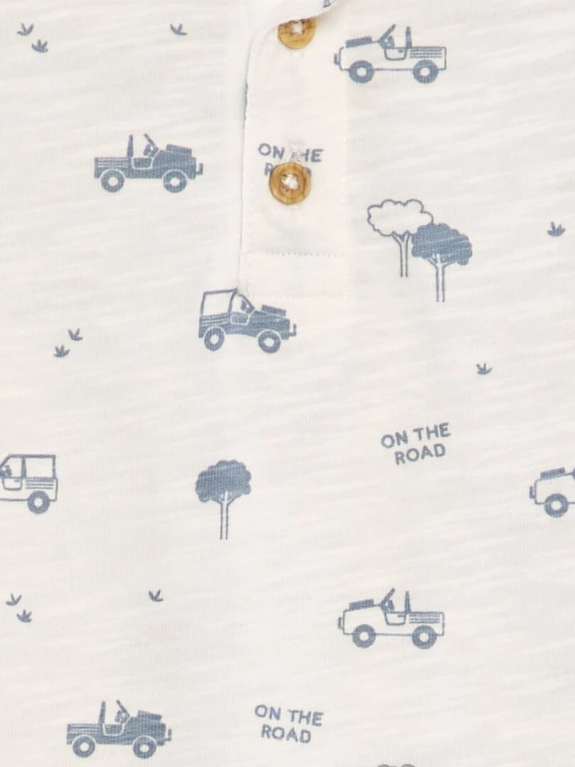 Combinaison à volants avec broderies   bleu