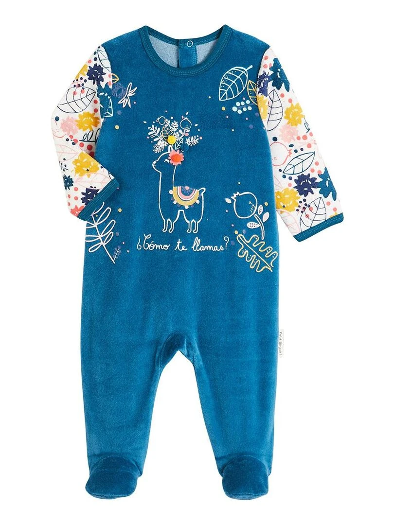 Pyjama bébé en velours Lamapampa Bleu