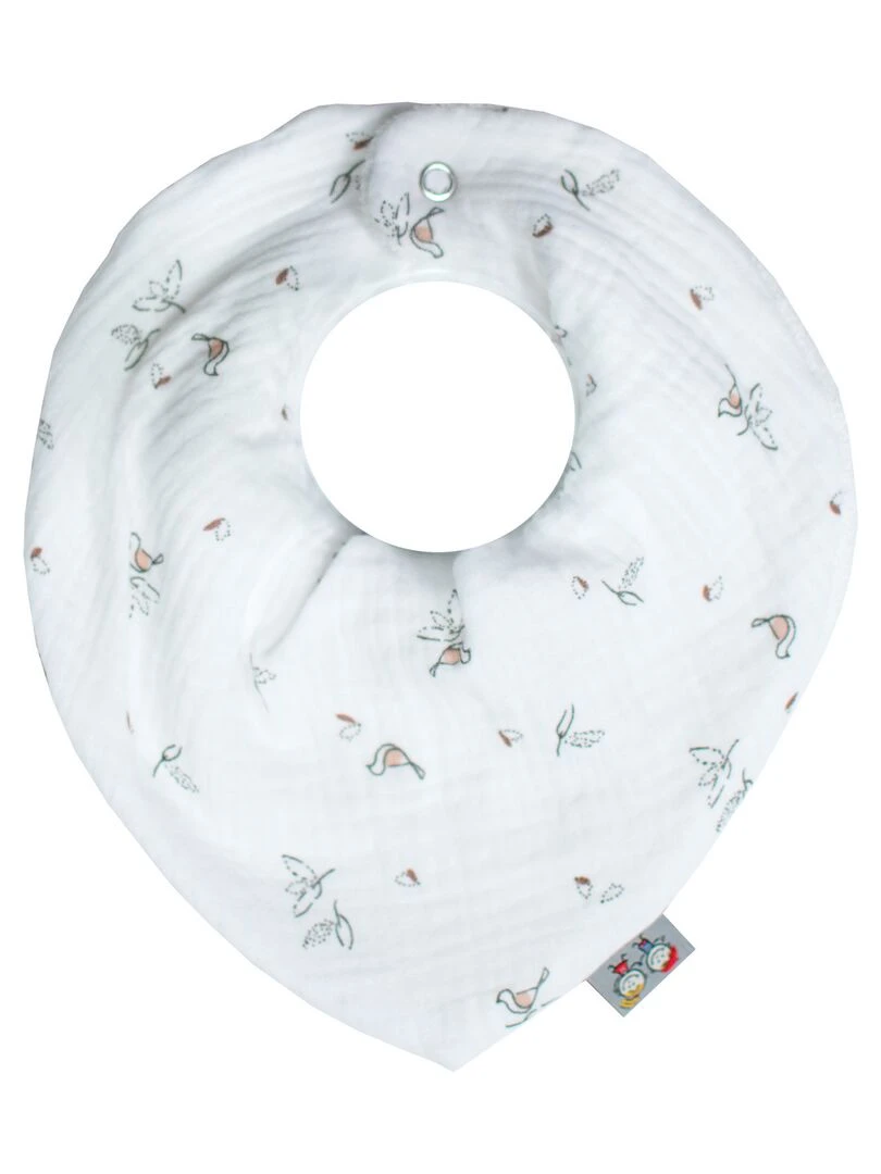 Bavoir bandana gaze de coton Melody Multicolore