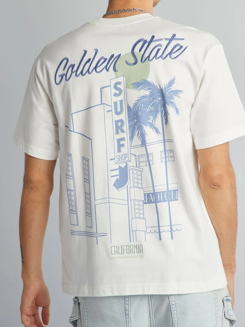 T shirt à broderie   Blanc