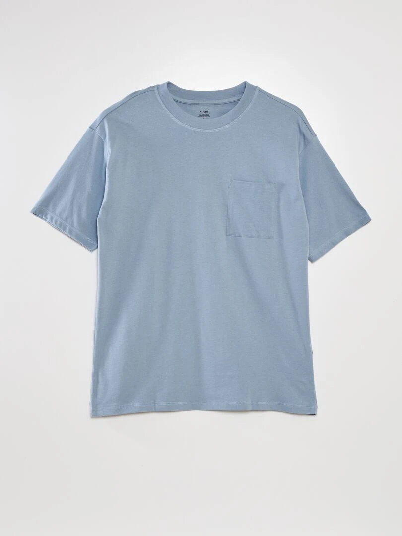 Tee shirt uni coupe large Bleu