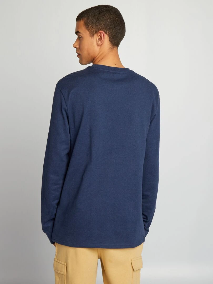 T shirt épais à manches longues   Bleu foncé