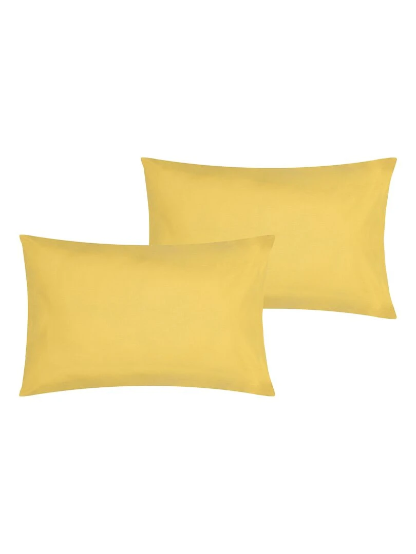 Lot x2 Taies d'oreiller 100% coton Bio 'Ptit Basile' Jaune or