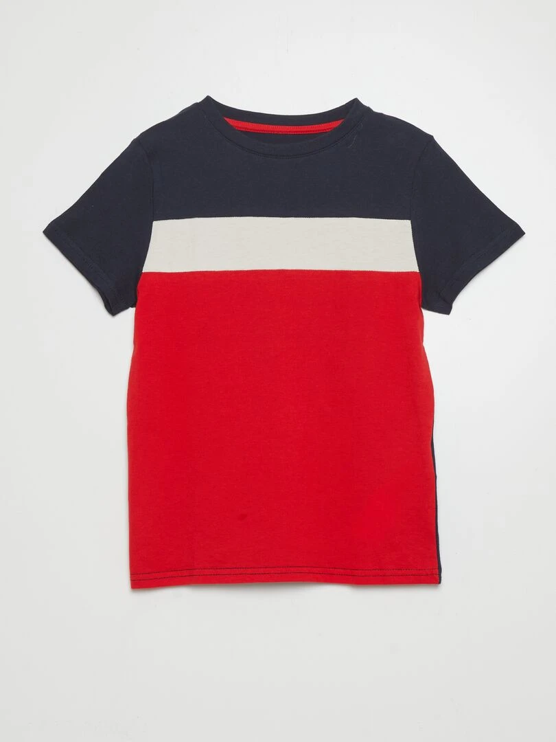 Tee shirt colorblock Rouge