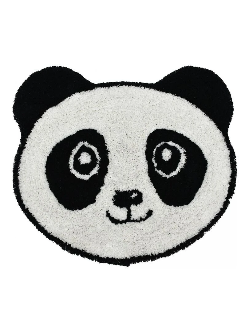 Tapis enfant 100x100 rond BIO PANDA Blanc en coton biologique tout doux certifié Care&Fair Blanc