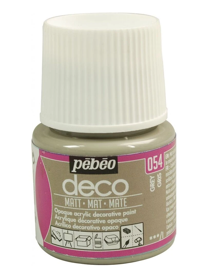 Peinture acrylique opaque mate Gris 45 ml N/A