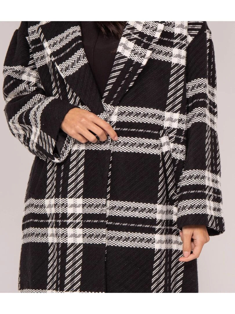 Manteau carreaux URENO   Noir