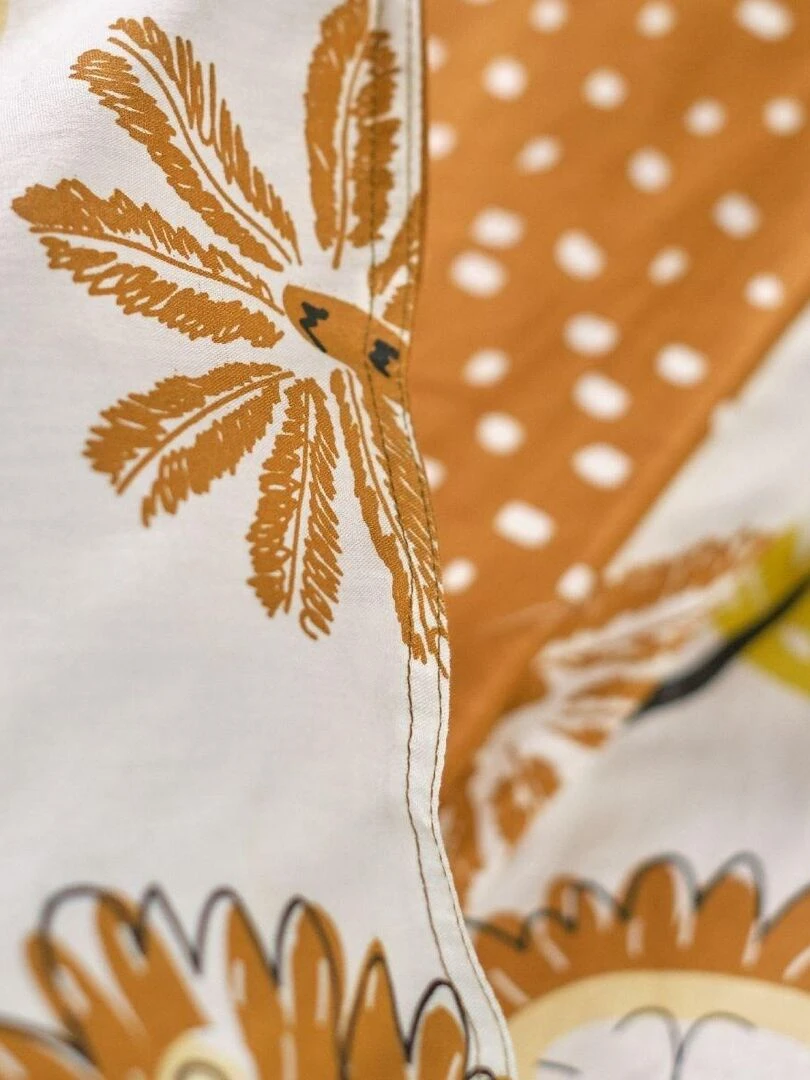 Parure de lit imprimé 'HAPPY FRESH' 'TODAY'   Orange