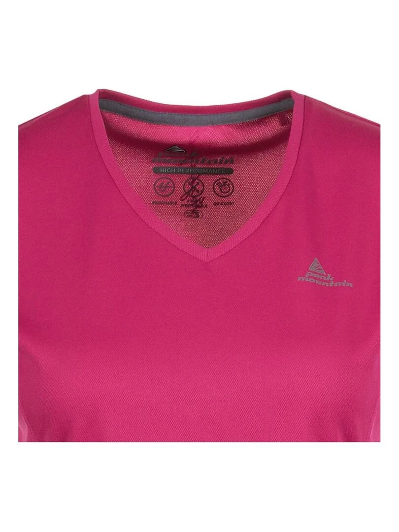 T shirt manches courtes femme ACRIM   PEAK MOUNTAIN   Rose