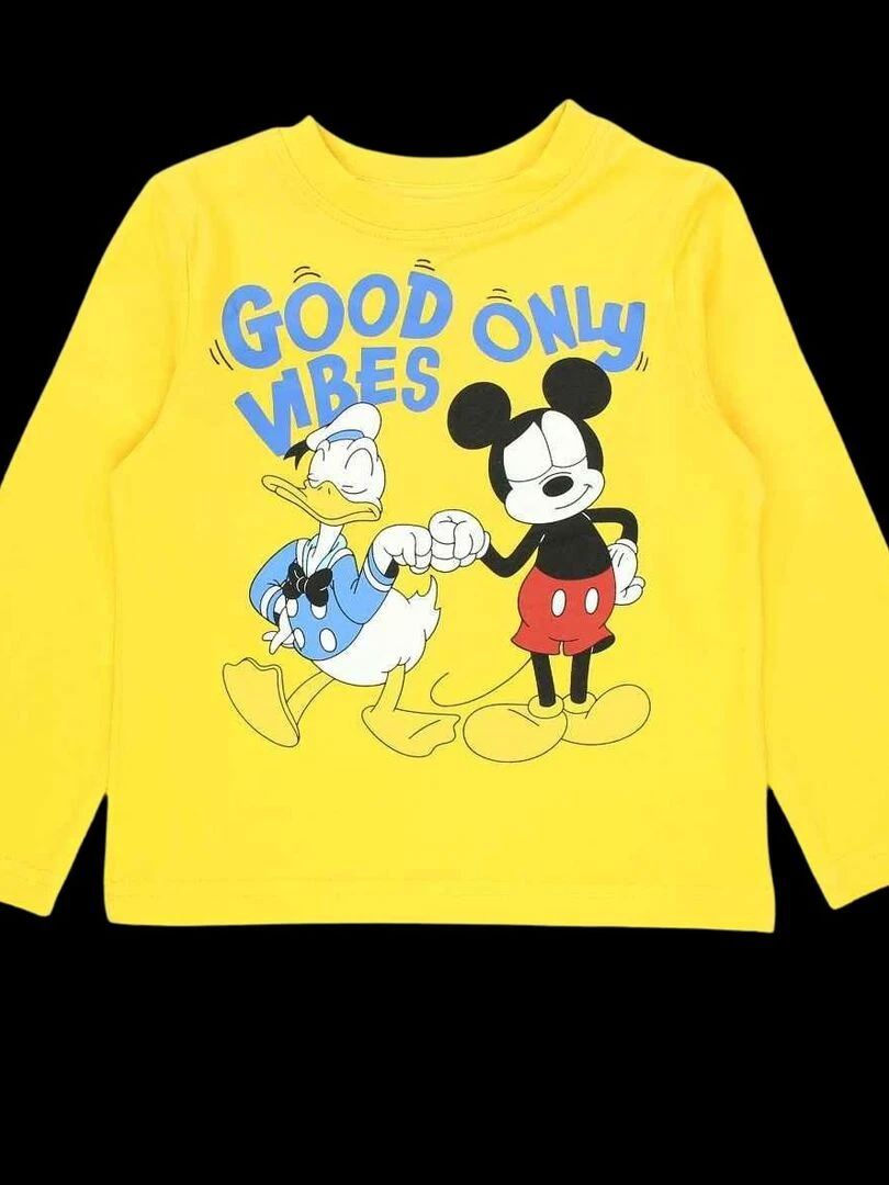 Disney Pyjama garçon imprimé Mickey en coton Jaune