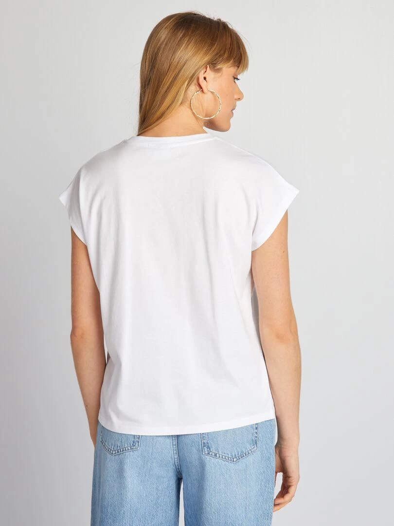 T shirt oversize style hippie 'Mickey' de 'Disney'   Blanc