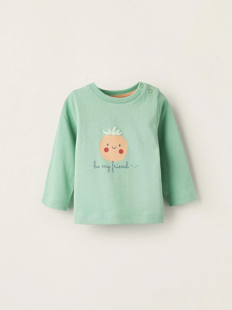 T shirt à manches longues pour nouveau né 'Be my Friend' manches longues NATURE TAKEOVER Vert