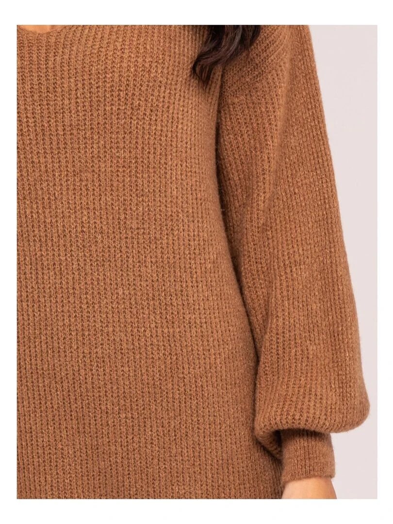 Robe pull courte ILINKA   Beige foncé