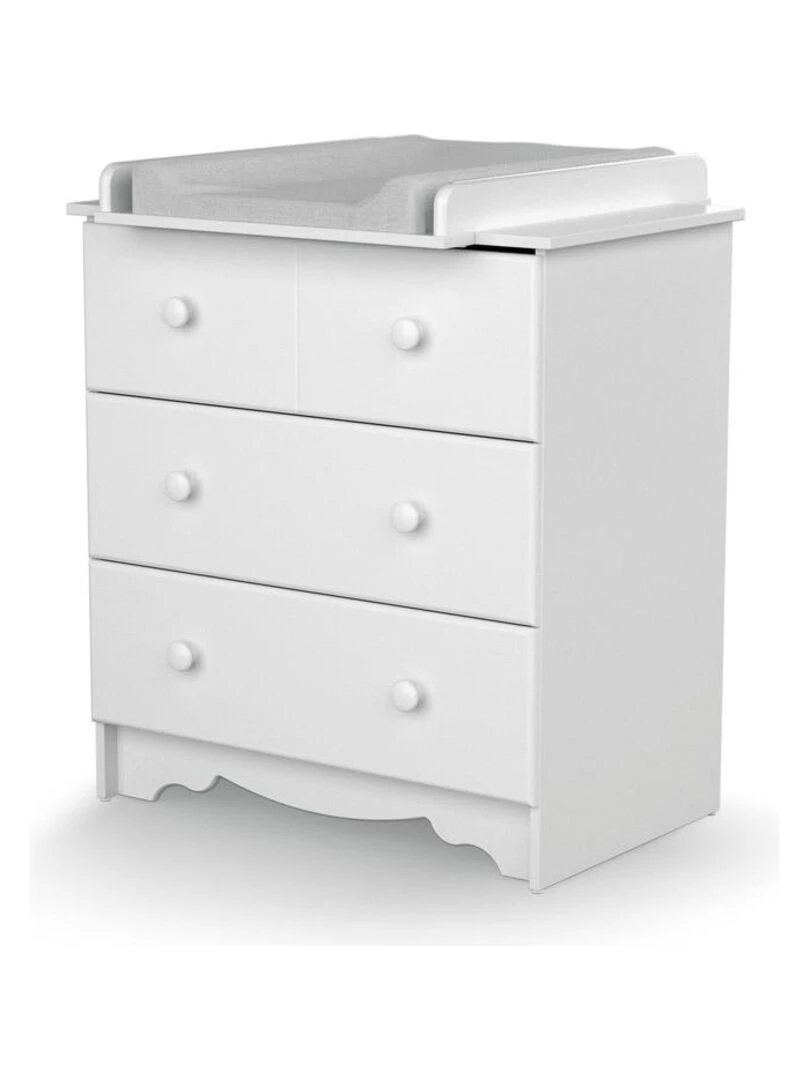 AT4    Chambre bébé lit  commode à langer et armoire en bois MARELLE Blanc   Blanc