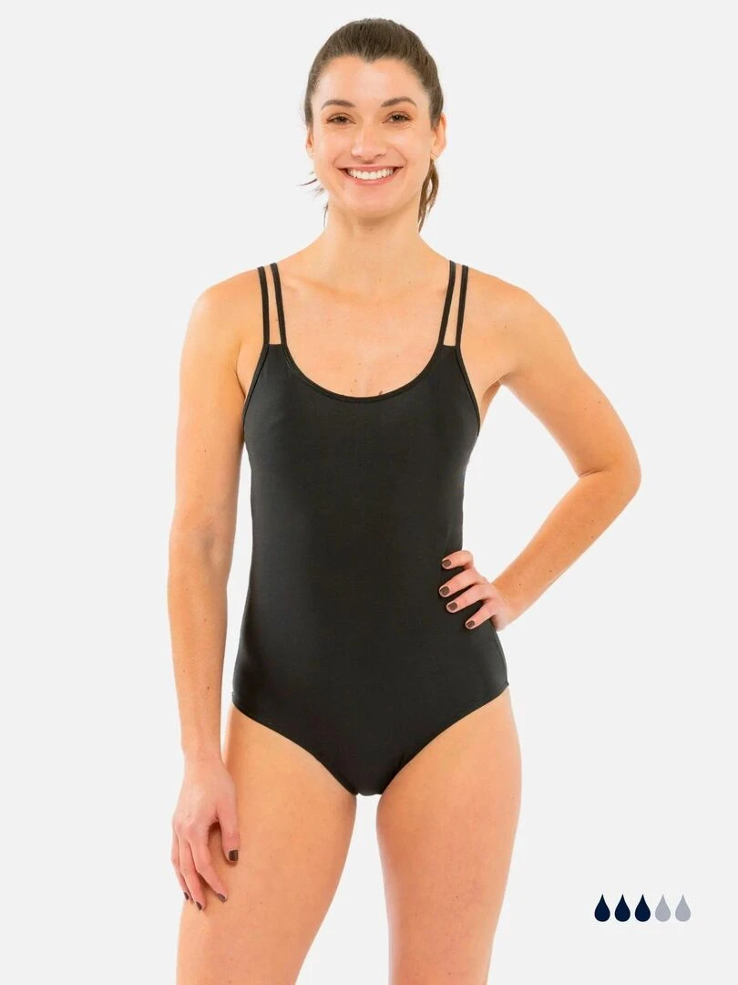 Maillot de bain Menstruel bretelles ajustables Flux Moyen Stella Noir