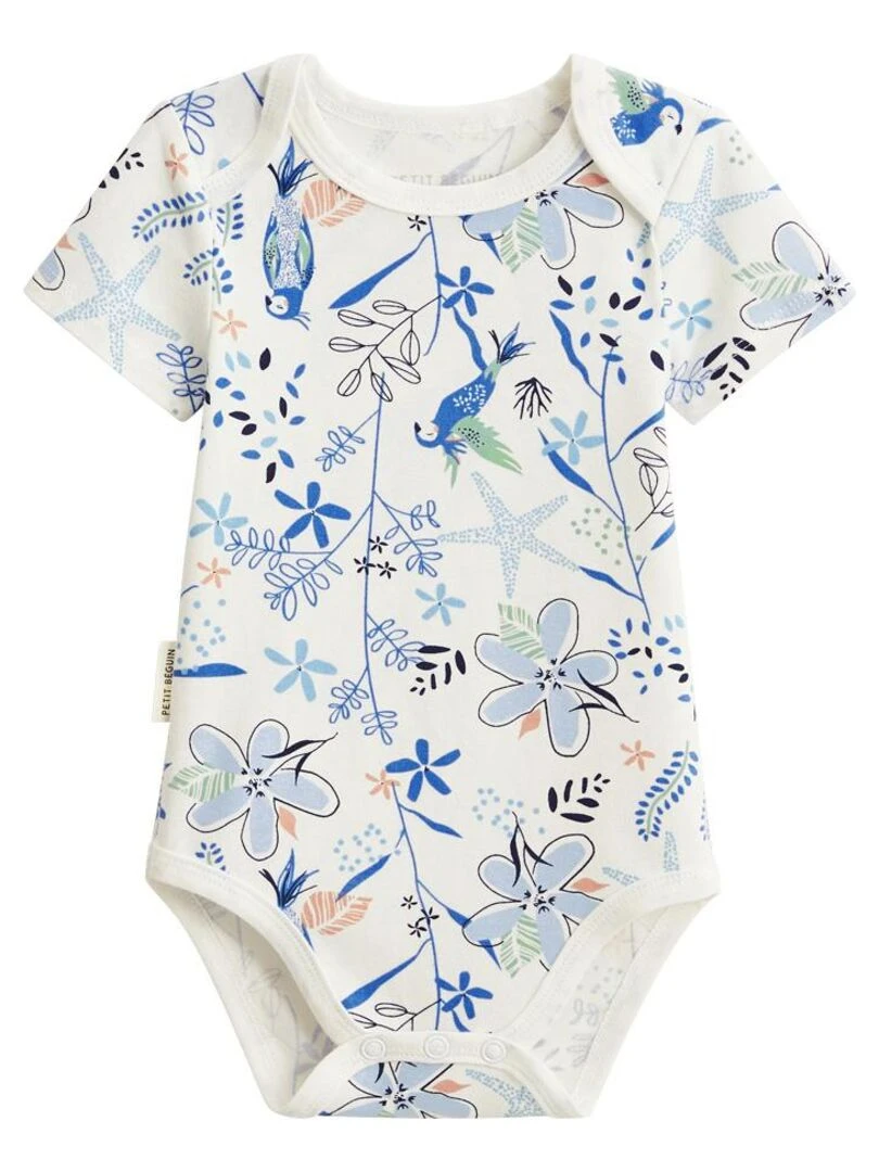Lot de 2 bodies bébé manches courtes Océan d'amour   Bleu