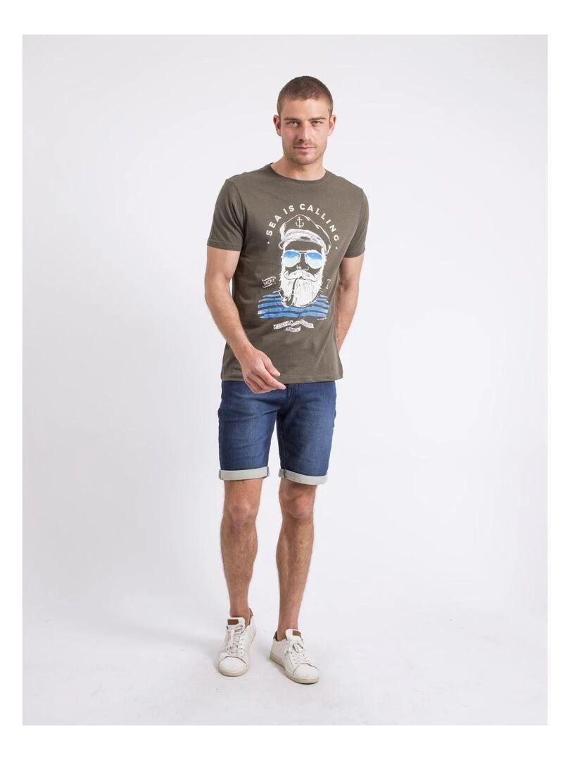 T shirt col rond NALUPIRI   Kaki